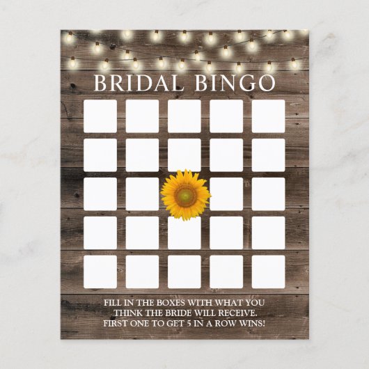 Rustige Kaarten van zonnebloem Barn Wood Bridal Bi (Voorkant)