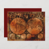 Rustige Kaarten voor het uitnodigen van Wereldkaar (Voorkant / Achterkant)