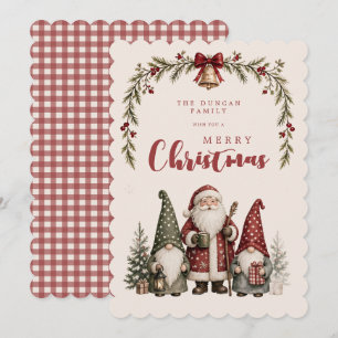 Rustige Kabouter Sinterklaas Festieve Schaal Plaid Feestdagenkaart