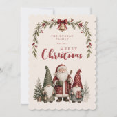 Rustige Kabouter Sinterklaas Festieve Schaal Plaid Feestdagenkaart (Voorkant)