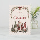 Rustige Kabouter Sinterklaas Festieve Schaal Plaid Feestdagenkaart (Staand voorkant)