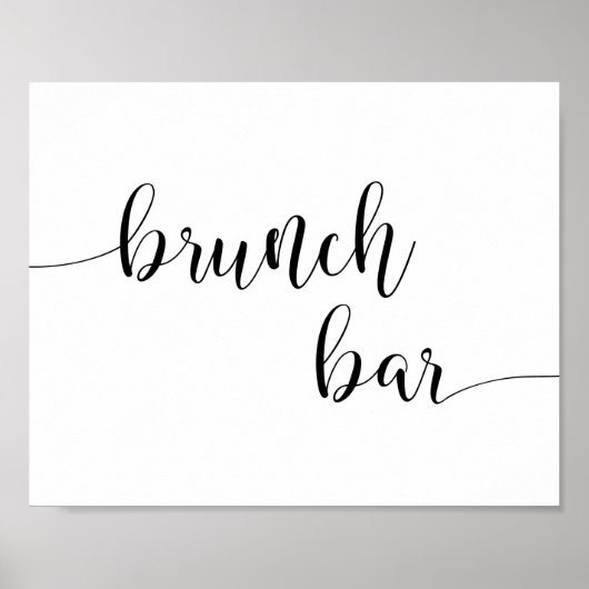 Rustige kalligrafie brunch bar bord | Bruidsbrunch Poster (Voorkant)