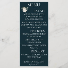 Rustige kalligrafie Elegante Trouwmenu Kaarten Nav