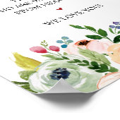 Rustige kalligrafie Memorial Table Sign Poster (Hoek)