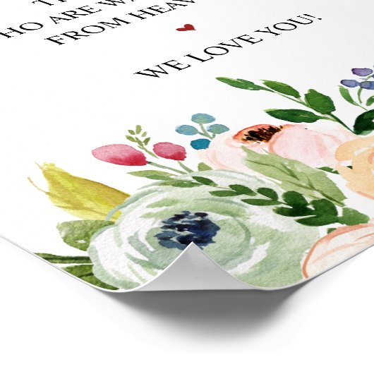 Rustige kalligrafie Memorial Table Sign Poster (Hoek)