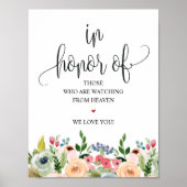 Rustige kalligrafie Memorial Table Sign Poster (Voorkant)