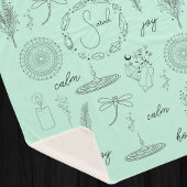 Rustige, kalmerende symbolen, welzijn sherpa deken