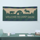 Rustige kampeerfeestfeestdag, welkomstbanner spandoek (Beurs)