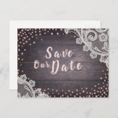 Rustige kant en blush glitter van hout, behalve de aankondigingskaart (Voorkant / Achterkant)