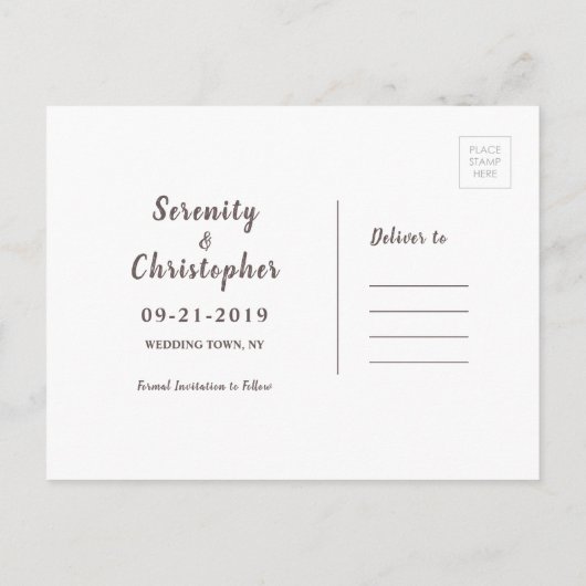 Rustige kant en blush glitter van hout, behalve de aankondigingskaart (Achterkant)