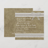 Rustige kant en burlap huwelijksuitnodigingen kaart (Voorkant / Achterkant)