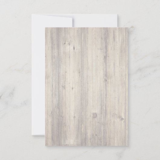 Rustige kant en houten bruiloft sparen de datum save the date (Achterkant)