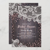 Rustige kant en vrijgezellenfeest met houten blush kaart (Voorkant / Achterkant)