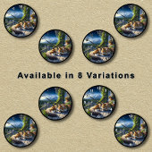 rustige kat op een veranda ronde klok