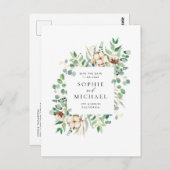 Rustige katoen en Eucalyptus Lijst Sla de datum op Briefkaart (Voorkant / Achterkant)