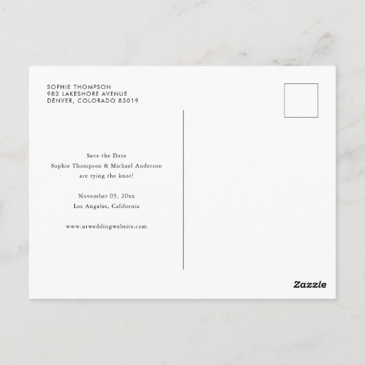 Rustige katoen en Eucalyptus Lijst Sla de datum op Briefkaart (Achterkant)