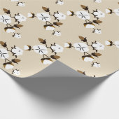 Rustige katoenbloemen cadeaupapier (Hoek)