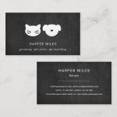 Rustige katten- en hondenborden zwarte kartonnen b visitekaartje (Voorkant / Achterkant)