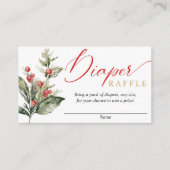 Rustige kerst-baby shower-luierhandel in de winter informatiekaartje (Voorkant)