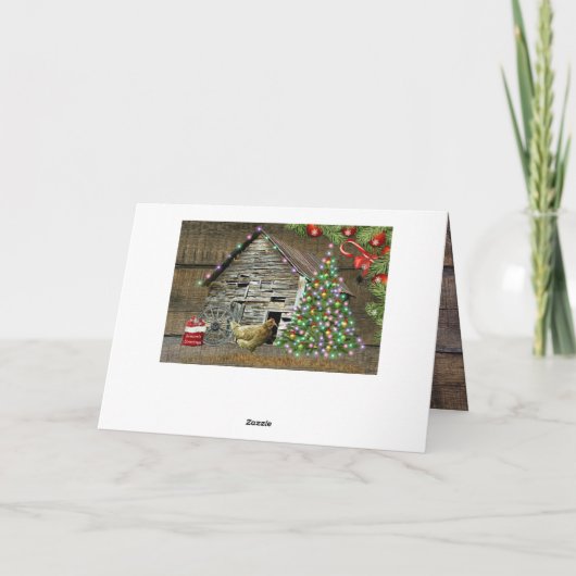 Rustige kerst bij de kip Coop Feestdagen Kaart (Achterkant)