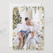 Rustige kerst Botanisch | Twee foto's en goud Feestdagenkaart (Achterkant)