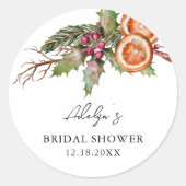 Rustige Kerst Bruiloft Feest Favor Ronde Sticker (Voorkant)