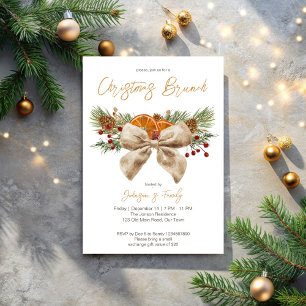 Rustige kerst brunch dennenboog bessen kaart