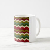 Rustige Kerst Chevron – Rood Groen & Crème Zigzag Koffiemok (Voorkant rechts)