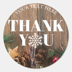 Rustige kerst Dank je Snowflakes Ronde Sticker