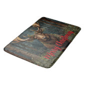 Rustige Kerst eland hert boho bos bosland  Badmat (Gekanteld)