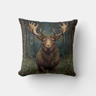 Rustige Kerst eland hert boho bos bosland  Kussen