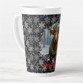 Rustige Kerst eland winter bosland bos sneeuw Latte Mok (Linkerhoek)
