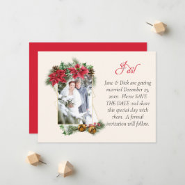 Rustige Kerst Foto Save the Date Aankondiging
