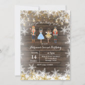 Rustige kerst Glitter Birthday Invite Kaart (Voorkant)