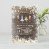 Rustige kerst Glitter Birthday Invite Kaart (Staand voorkant)
