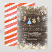 Rustige kerst Glitter Birthday Invite Kaart (Voorkant / Achterkant)