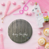 Rustige kerst Holly Black Barn-deur Papieren Bordje (Feest)