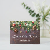 Rustige Kerst Huwelijks Save the Date Ansichtkaart Aankondigingskaart (Staand voorkant)