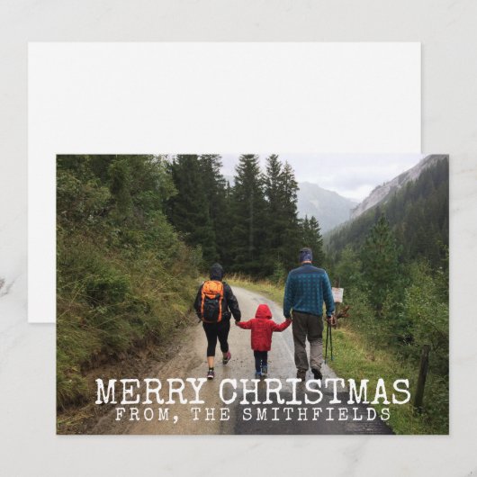 Rustige kerst in de bergachtige heekfamilie feestdagenkaart (Voorkant / Achterkant)