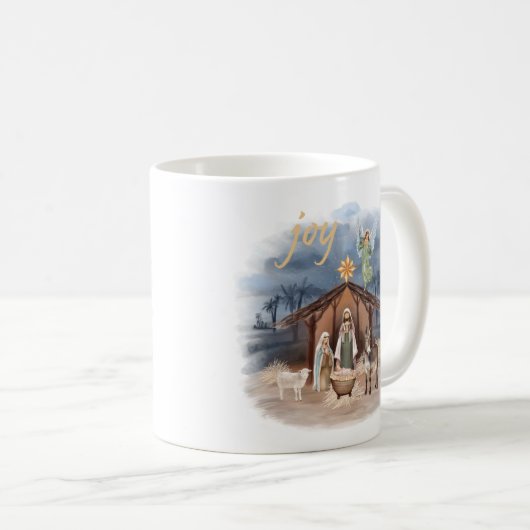 Rustige kerst kerstfeestvreugde koffiemok (Voorkant rechts)