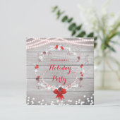 Rustige Kerst Kranstak Wreath Witte Hout Kaart (Staand voorkant)