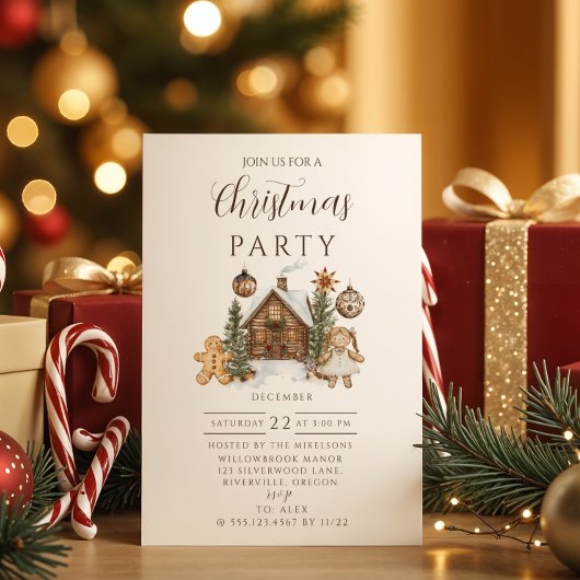 Rustige Kerst met Gemberkoekhuisje Kaart