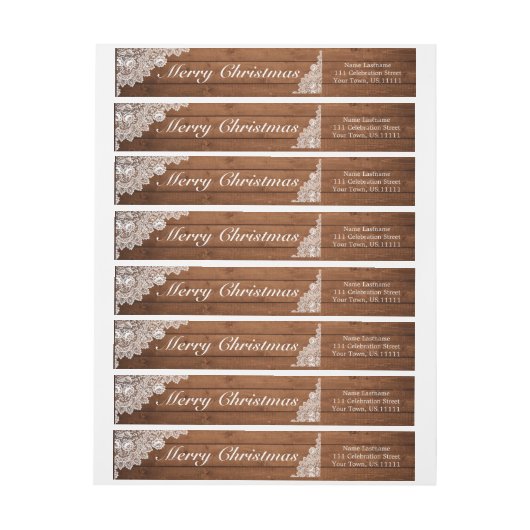 Rustige kerst met hout en witte kant (Vel)