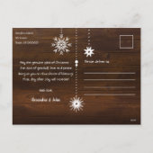 Rustige kerst met kerst en snowflake hout feestdagenkaart (Achterkant)