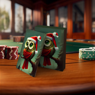 Rustige kerst met kerstmis pokerkaarten