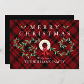 Rustige kerst met rode kerstmaten feestdagenkaart (Voorkant / Achterkant)