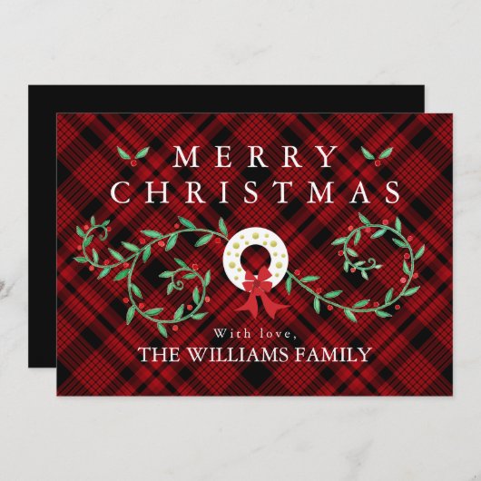 Rustige kerst met rode kerstmaten feestdagenkaart (Voorkant / Achterkant)