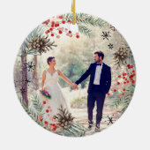 Rustige kerst | Mr. & Mrs Photo Ceramic Keramisch Ornament (Achterkant)