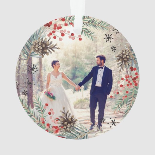 Rustige kerst | Mr. & Mrs Photo Ormenmenas Ornament (achterkant)