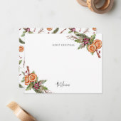 Rustige kerst notitiekaartje (Voorkant / Achterkant in situ)